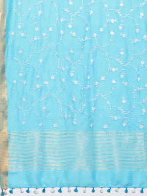 Kalakari India Kota Silk Embroidered Saree With Blouse ALBGSA0160-Saree-Kalakari India-ALBGSA0160-Geographical Indication, Hand Crafted, Heritage Prints, Linen, Natural Dyes, Pure Cotton, Sarees, Sustainable Fabrics, Woven-[Linen,Ethnic,wear,Fashionista,Handloom,Handicraft,Indigo,blockprint,block,print,Cotton,Chanderi,Blue, latest,classy,party,bollywood,trendy,summer,style,traditional,formal,elegant,unique,style,hand,block,print, dabu,booti,gift,present,glamorous,affordable,collectible,Sari,Sare