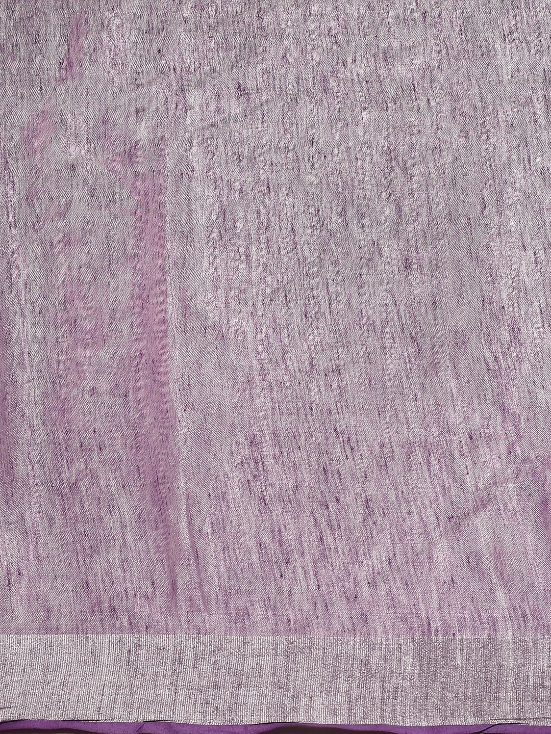 Purple Silver Dual-Tone Handwoven Handcrafted Solid Saree-Saree-Kalakari India-ALBGSA0001-Hand Woven, Sarees, Sustainable Fabrics, Tissue, Traditional Weave-[Linen,Ethnic,wear,Fashionista,Handloom,Handicraft,Indigo,blockprint,block,print,Cotton,Chanderi,Blue, latest,classy,party,bollywood,trendy,summer,style,traditional,formal,elegant,unique,style,hand,block,print, dabu,booti,gift,present,glamorous,affordable,collectible,Sari,Saree,printed, holi, Diwali, birthday, anniversary, sustainable, organ