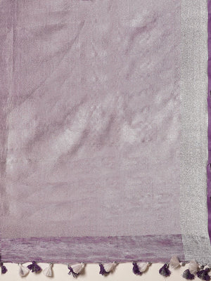Purple Silver Dual-Tone Handwoven Handcrafted Solid Saree-Saree-Kalakari India-ALBGSA0001-Hand Woven, Sarees, Sustainable Fabrics, Tissue, Traditional Weave-[Linen,Ethnic,wear,Fashionista,Handloom,Handicraft,Indigo,blockprint,block,print,Cotton,Chanderi,Blue, latest,classy,party,bollywood,trendy,summer,style,traditional,formal,elegant,unique,style,hand,block,print, dabu,booti,gift,present,glamorous,affordable,collectible,Sari,Saree,printed, holi, Diwali, birthday, anniversary, sustainable, organ