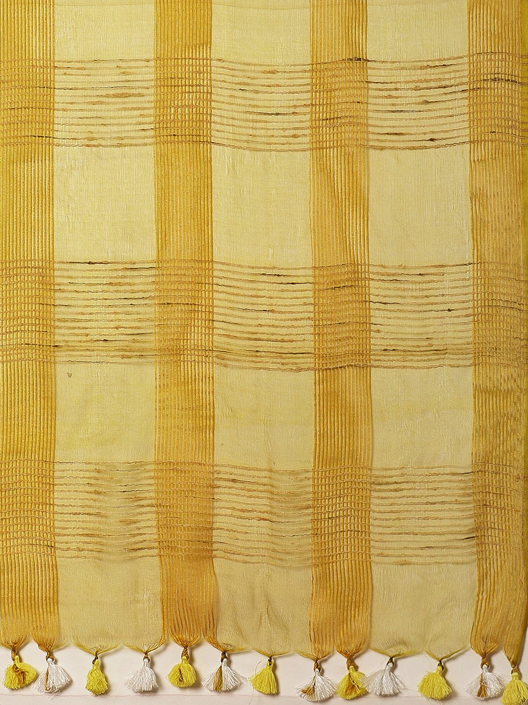 Green Mustard Yellow Self-Checked Handwoven Saree-Saree-Kalakari India-ALBGSA0014-Hand Crafted Sustainable Fabrics, Kota Silk, Linen, Sarees, Traditional Weave-[Linen,Ethnic,wear,Fashionista,Handloom,Handicraft,Indigo,blockprint,block,print,Cotton,Chanderi,Blue, latest,classy,party,bollywood,trendy,summer,style,traditional,formal,elegant,unique,style,hand,block,print, dabu,booti,gift,present,glamorous,affordable,collectible,Sari,Saree,printed, holi, Diwali, birthday, anniversary, sustainable, or