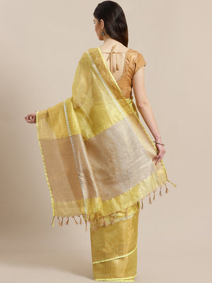 Mustard Yellow Golden Handwoven Dual-Tone Saree-Saree-Kalakari India-ALBGSA0016-Hand Woven, Sarees, Sustainable Fabrics, Tissue, Traditional Weave-[Linen,Ethnic,wear,Fashionista,Handloom,Handicraft,Indigo,blockprint,block,print,Cotton,Chanderi,Blue, latest,classy,party,bollywood,trendy,summer,style,traditional,formal,elegant,unique,style,hand,block,print, dabu,booti,gift,present,glamorous,affordable,collectible,Sari,Saree,printed, holi, Diwali, birthday, anniversary, sustainable, organic, scarf,