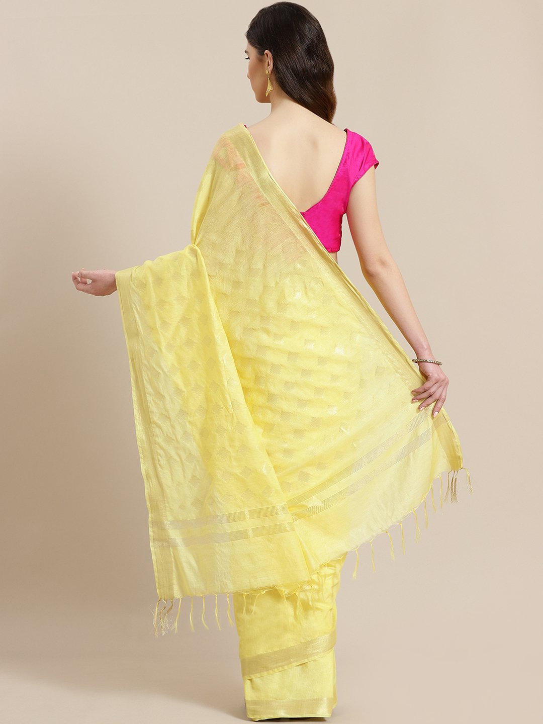 Yellow Golden Handwoven Solid Saree-Saree-Kalakari India-ALBGSA0022-Hand Crafted Sustainable Fabrics, Kota Silk, Linen, Sarees, Traditional Weave-[Linen,Ethnic,wear,Fashionista,Handloom,Handicraft,Indigo,blockprint,block,print,Cotton,Chanderi,Blue, latest,classy,party,bollywood,trendy,summer,style,traditional,formal,elegant,unique,style,hand,block,print, dabu,booti,gift,present,glamorous,affordable,collectible,Sari,Saree,printed, holi, Diwali, birthday, anniversary, sustainable, organic, scarf, 