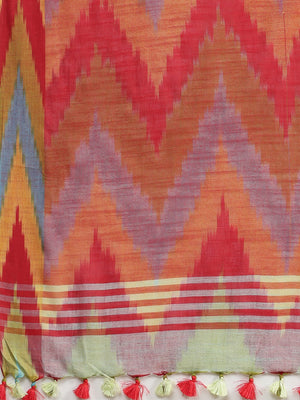 Linen Handwoven Saree and Blouse-Saree-Kalakari India-ALBGSA0034-Hand Woven, Linen, Sarees, Sustainable Fabrics, Traditional Weave-[Linen,Ethnic,wear,Fashionista,Handloom,Handicraft,Indigo,blockprint,block,print,Cotton,Chanderi,Blue, latest,classy,party,bollywood,trendy,summer,style,traditional,formal,elegant,unique,style,hand,block,print, dabu,booti,gift,present,glamorous,affordable,collectible,Sari,Saree,printed, holi, Diwali, birthday, anniversary, sustainable, organic, scarf, online, low pri