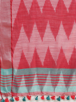 Linen Handwoven Saree and Blouse-Saree-Kalakari India-ALBGSA0035-Hand Woven, Linen, Sarees, Sustainable Fabrics, Traditional Weave-[Linen,Ethnic,wear,Fashionista,Handloom,Handicraft,Indigo,blockprint,block,print,Cotton,Chanderi,Blue, latest,classy,party,bollywood,trendy,summer,style,traditional,formal,elegant,unique,style,hand,block,print, dabu,booti,gift,present,glamorous,affordable,collectible,Sari,Saree,printed, holi, Diwali, birthday, anniversary, sustainable, organic, scarf, online, low pri