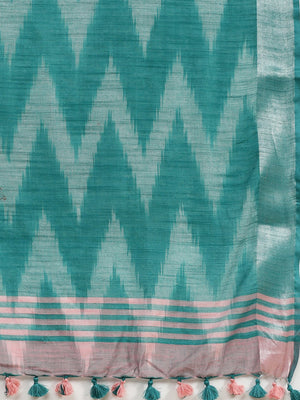 Linen Handwoven Saree and Blouse-Saree-Kalakari India-ALBGSA0037-Hand Woven, Linen, Sarees, Sustainable Fabrics, Traditional Weave-[Linen,Ethnic,wear,Fashionista,Handloom,Handicraft,Indigo,blockprint,block,print,Cotton,Chanderi,Blue, latest,classy,party,bollywood,trendy,summer,style,traditional,formal,elegant,unique,style,hand,block,print, dabu,booti,gift,present,glamorous,affordable,collectible,Sari,Saree,printed, holi, Diwali, birthday, anniversary, sustainable, organic, scarf, online, low pri
