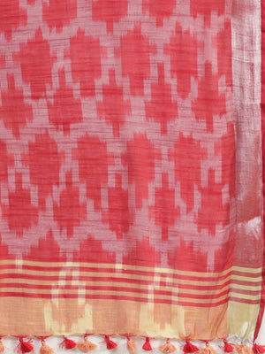 Linen Handwoven Saree and Blouse-Saree-Kalakari India-ALBGSA0045-Hand Woven, Linen, Sarees, Sustainable Fabrics, Traditional Weave-[Linen,Ethnic,wear,Fashionista,Handloom,Handicraft,Indigo,blockprint,block,print,Cotton,Chanderi,Blue, latest,classy,party,bollywood,trendy,summer,style,traditional,formal,elegant,unique,style,hand,block,print, dabu,booti,gift,present,glamorous,affordable,collectible,Sari,Saree,printed, holi, Diwali, birthday, anniversary, sustainable, organic, scarf, online, low pri