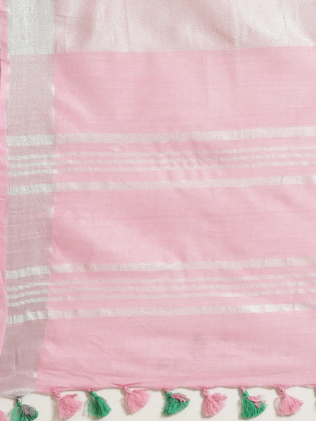 Pink and White, Kalakari India Linen Woven Saree and Blouse ALBGSA0054-Saree-Kalakari India-ALBGSA0054-Cotton, Geographical Indication, Hand Crafted, Heritage Prints, Linen, Natural Dyes, Red, Sarees, Shibori, Sustainable Fabrics, Woven, Yellow-[Linen,Ethnic,wear,Fashionista,Handloom,Handicraft,Indigo,blockprint,block,print,Cotton,Chanderi,Blue, latest,classy,party,bollywood,trendy,summer,style,traditional,formal,elegant,unique,style,hand,block,print, dabu,booti,gift,present,glamorous,affordable