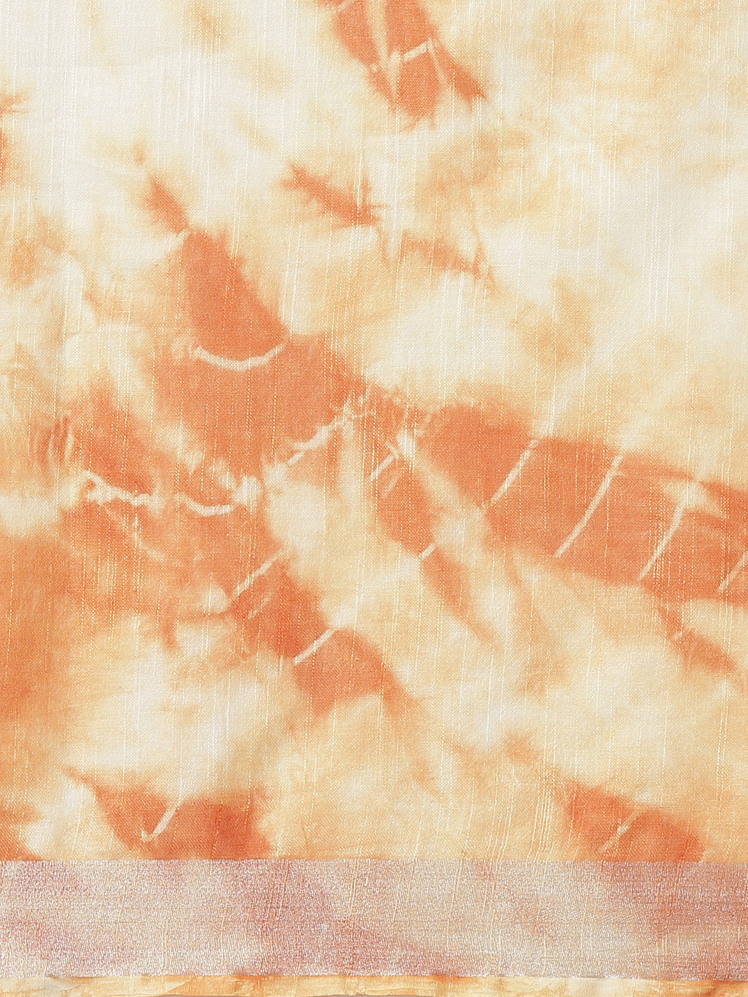 Orange and White, Kalakari India Linen Shibori Woven Saree and Blouse ALBGSA0061-Saree-Kalakari India-ALBGSA0061-Cotton, Geographical Indication, Hand Crafted, Heritage Prints, Linen, Natural Dyes, Red, Sarees, Shibori, Sustainable Fabrics, Woven, Yellow-[Linen,Ethnic,wear,Fashionista,Handloom,Handicraft,Indigo,blockprint,block,print,Cotton,Chanderi,Blue, latest,classy,party,bollywood,trendy,summer,style,traditional,formal,elegant,unique,style,hand,block,print, dabu,booti,gift,present,glamorous,