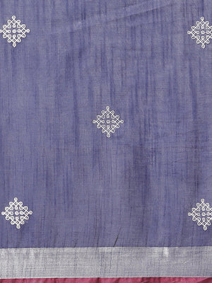 Blue and Red, Kalakari India Linen Woven Saree and Blouse ALBGSA0065-Saree-Kalakari India-ALBGSA0065-Cotton, Geographical Indication, Hand Crafted, Heritage Prints, Linen, Natural Dyes, Red, Sarees, Shibori, Sustainable Fabrics, Woven, Yellow-[Linen,Ethnic,wear,Fashionista,Handloom,Handicraft,Indigo,blockprint,block,print,Cotton,Chanderi,Blue, latest,classy,party,bollywood,trendy,summer,style,traditional,formal,elegant,unique,style,hand,block,print, dabu,booti,gift,present,glamorous,affordable,c