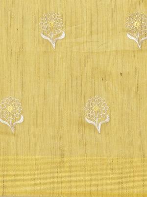 Yellow and Brown, Kalakari India Linen Woven Saree and Blouse ALBGSA0075-Saree-Kalakari India-ALBGSA0075-Cotton, Geographical Indication, Hand Crafted, Heritage Prints, Linen, Natural Dyes, Red, Sarees, Shibori, Sustainable Fabrics, Woven, Yellow-[Linen,Ethnic,wear,Fashionista,Handloom,Handicraft,Indigo,blockprint,block,print,Cotton,Chanderi,Blue, latest,classy,party,bollywood,trendy,summer,style,traditional,formal,elegant,unique,style,hand,block,print, dabu,booti,gift,present,glamorous,affordab