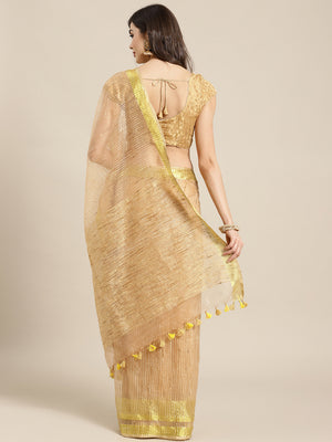 Brown and , Kalakari India Bhagalpuri Jute Silk Woven Design Saree with Blouse ALBGSA0100-Saree-Kalakari India-ALBGSA0100-Bhagalpuri, Geographical Indication, Hand Crafted, Heritage Prints, Jute, Natural Dyes, Red, Sarees, Silk Blend, Sustainable Fabrics, Woven, Yellow-[Linen,Ethnic,wear,Fashionista,Handloom,Handicraft,Indigo,blockprint,block,print,Cotton,Chanderi,Blue, latest,classy,party,bollywood,trendy,summer,style,traditional,formal,elegant,unique,style,hand,block,print, dabu,booti,gift,pre