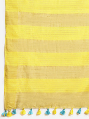 Sea Green and Yellow, Kalakari India Bhagalpuri Silk Blend Woven Design Saree with Blouse ALBGSA0106-Saree-Kalakari India-ALBGSA0106-Bhagalpuri, Geographical Indication, Hand Crafted, Heritage Prints, Jute, Natural Dyes, Red, Sarees, Silk Blend, Sustainable Fabrics, Woven, Yellow-[Linen,Ethnic,wear,Fashionista,Handloom,Handicraft,Indigo,blockprint,block,print,Cotton,Chanderi,Blue, latest,classy,party,bollywood,trendy,summer,style,traditional,formal,elegant,unique,style,hand,block,print, dabu,boo
