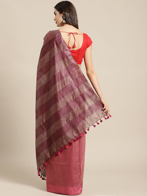 Pink and Mauve, Kalakari India Bhagalpuri Silk Blend Woven Design Saree with Blouse ALBGSA0108-Saree-Kalakari India-ALBGSA0108-Bhagalpuri, Geographical Indication, Hand Crafted, Heritage Prints, Jute, Natural Dyes, Red, Sarees, Silk Blend, Sustainable Fabrics, Woven, Yellow-[Linen,Ethnic,wear,Fashionista,Handloom,Handicraft,Indigo,blockprint,block,print,Cotton,Chanderi,Blue, latest,classy,party,bollywood,trendy,summer,style,traditional,formal,elegant,unique,style,hand,block,print, dabu,booti,gif