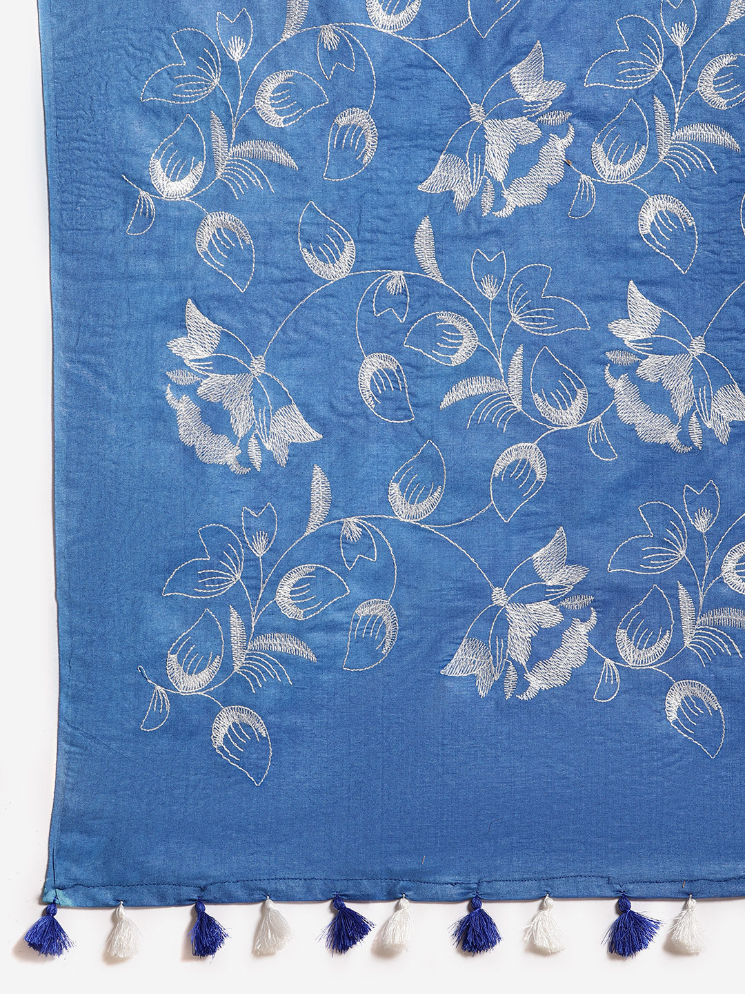 Blue and White, Kalakari India Bhagalpuri Silk Blend Woven Design Saree with Blouse ALBGSA0109-Saree-Kalakari India-ALBGSA0109-Bhagalpuri, Geographical Indication, Hand Crafted, Heritage Prints, Jute, Natural Dyes, Red, Sarees, Silk Blend, Sustainable Fabrics, Woven, Yellow-[Linen,Ethnic,wear,Fashionista,Handloom,Handicraft,Indigo,blockprint,block,print,Cotton,Chanderi,Blue, latest,classy,party,bollywood,trendy,summer,style,traditional,formal,elegant,unique,style,hand,block,print, dabu,booti,gif