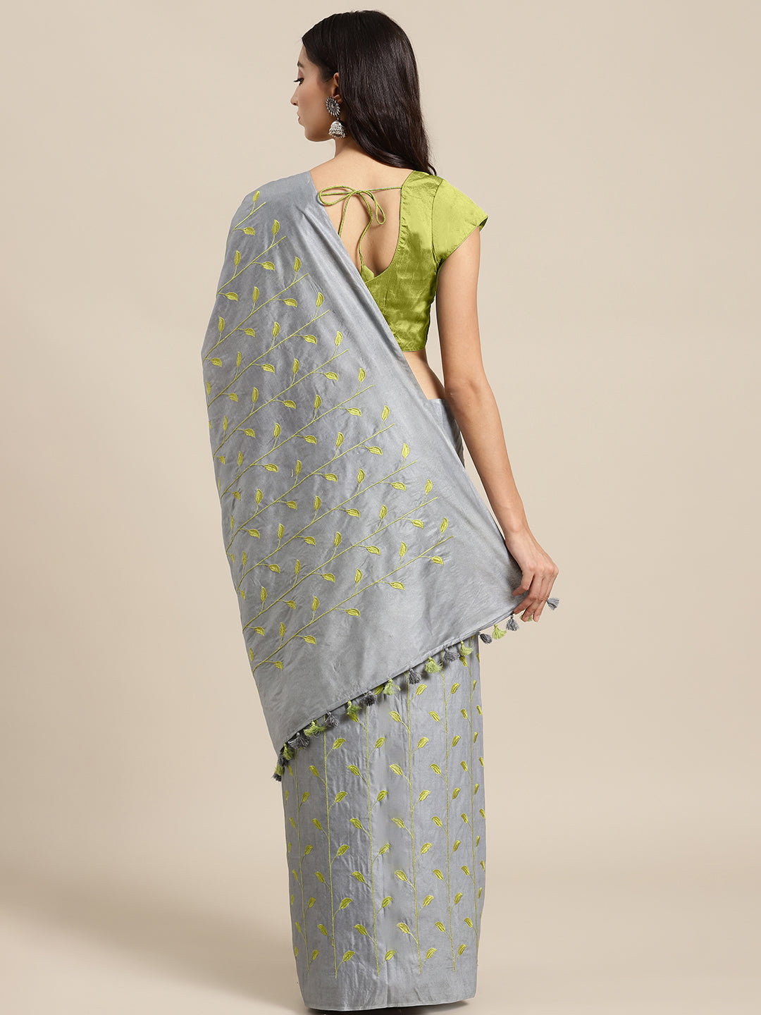 Grey and Yellow, Kalakari India Bhagalpuri Silk Blend Woven Design Saree with Blouse ALBGSA0127-Saree-Kalakari India-ALBGSA0127-Bhagalpuri, Geographical Indication, Hand Crafted, Heritage Prints, Jute, Natural Dyes, Red, Sarees, Silk Blend, Sustainable Fabrics, Woven, Yellow-[Linen,Ethnic,wear,Fashionista,Handloom,Handicraft,Indigo,blockprint,block,print,Cotton,Chanderi,Blue, latest,classy,party,bollywood,trendy,summer,style,traditional,formal,elegant,unique,style,hand,block,print, dabu,booti,gi