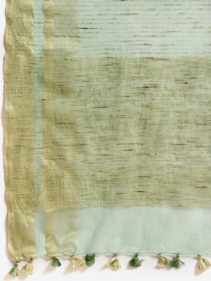 Green and Cream, Kalakari India Bhagalpuri Jute Silk Woven Design Saree with Blouse ALBGSA0131-Saree-Kalakari India-ALBGSA0131-Bhagalpuri, Geographical Indication, Hand Crafted, Heritage Prints, Jute, Natural Dyes, Red, Sarees, Silk Blend, Sustainable Fabrics, Woven, Yellow-[Linen,Ethnic,wear,Fashionista,Handloom,Handicraft,Indigo,blockprint,block,print,Cotton,Chanderi,Blue, latest,classy,party,bollywood,trendy,summer,style,traditional,formal,elegant,unique,style,hand,block,print, dabu,booti,gif