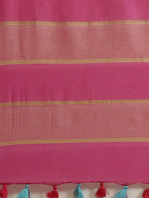 Pink and Gold, Kalakari India Bhagalpuri Silk Blend Woven Design Saree with Blouse ALBGSA0142-Saree-Kalakari India-ALBGSA0142-Bhagalpuri, Geographical Indication, Hand Crafted, Heritage Prints, Jute, Natural Dyes, Red, Sarees, Silk Blend, Sustainable Fabrics, Woven, Yellow-[Linen,Ethnic,wear,Fashionista,Handloom,Handicraft,Indigo,blockprint,block,print,Cotton,Chanderi,Blue, latest,classy,party,bollywood,trendy,summer,style,traditional,formal,elegant,unique,style,hand,block,print, dabu,booti,gift