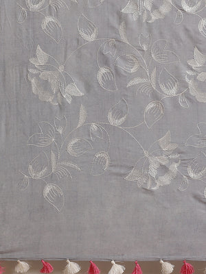 Pink and Grey, Kalakari India Bhagalpuri Silk Blend Woven Design Saree with Blouse ALBGSA0149-Saree-Kalakari India-ALBGSA0149-Bhagalpuri, Geographical Indication, Hand Crafted, Heritage Prints, Jute, Natural Dyes, Red, Sarees, Silk Blend, Sustainable Fabrics, Woven, Yellow-[Linen,Ethnic,wear,Fashionista,Handloom,Handicraft,Indigo,blockprint,block,print,Cotton,Chanderi,Blue, latest,classy,party,bollywood,trendy,summer,style,traditional,formal,elegant,unique,style,hand,block,print, dabu,booti,gift