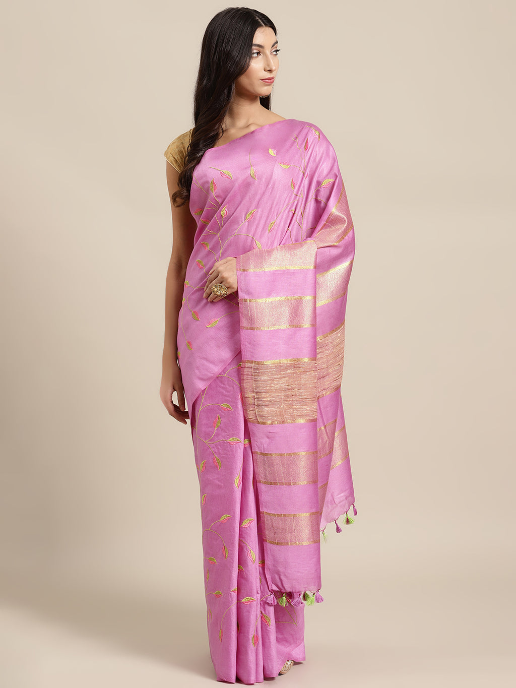 Purple and Gold, Kalakari India Bhagalpuri Silk Blend Woven Design Saree with Blouse ALBGSA0154-Saree-Kalakari India-ALBGSA0154-Bhagalpuri, Geographical Indication, Hand Crafted, Heritage Prints, Jute, Natural Dyes, Red, Sarees, Silk Blend, Sustainable Fabrics, Woven, Yellow-[Linen,Ethnic,wear,Fashionista,Handloom,Handicraft,Indigo,blockprint,block,print,Cotton,Chanderi,Blue, latest,classy,party,bollywood,trendy,summer,style,traditional,formal,elegant,unique,style,hand,block,print, dabu,booti,gi