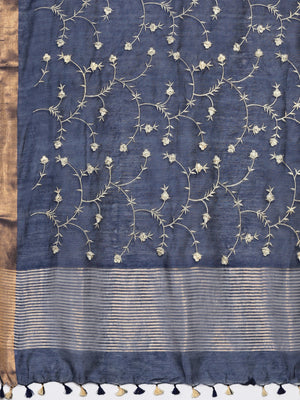 Kalakari India Kota Silk Embroidered Saree With Blouse ALBGSA0157-Saree-Kalakari India-ALBGSA0157-Geographical Indication, Hand Crafted, Heritage Prints, Linen, Natural Dyes, Pure Cotton, Sarees, Sustainable Fabrics, Woven-[Linen,Ethnic,wear,Fashionista,Handloom,Handicraft,Indigo,blockprint,block,print,Cotton,Chanderi,Blue, latest,classy,party,bollywood,trendy,summer,style,traditional,formal,elegant,unique,style,hand,block,print, dabu,booti,gift,present,glamorous,affordable,collectible,Sari,Sare