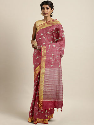Kalakari India Kota Silk Embroidered Saree With Blouse ALBGSA0158-Saree-Kalakari India-ALBGSA0158-Geographical Indication, Hand Crafted, Heritage Prints, Linen, Natural Dyes, Pure Cotton, Sarees, Sustainable Fabrics, Woven-[Linen,Ethnic,wear,Fashionista,Handloom,Handicraft,Indigo,blockprint,block,print,Cotton,Chanderi,Blue, latest,classy,party,bollywood,trendy,summer,style,traditional,formal,elegant,unique,style,hand,block,print, dabu,booti,gift,present,glamorous,affordable,collectible,Sari,Sare