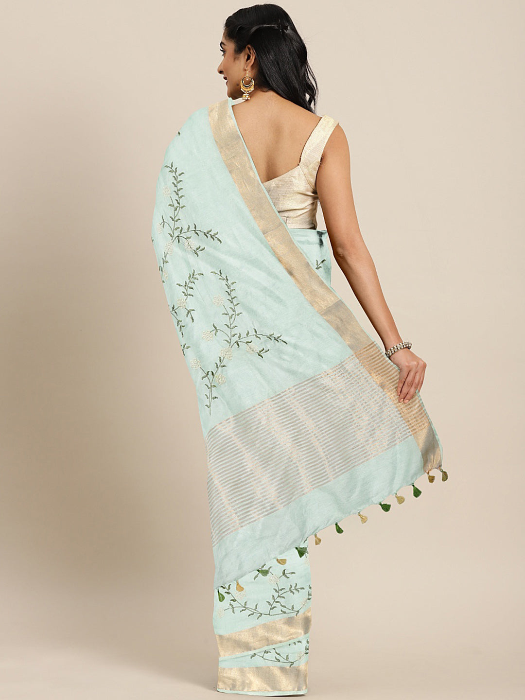 Kalakari India Kota Silk Embroidered Saree With Blouse ALBGSA0161-Saree-Kalakari India-ALBGSA0161-Geographical Indication, Hand Crafted, Heritage Prints, Linen, Natural Dyes, Pure Cotton, Sarees, Sustainable Fabrics, Woven-[Linen,Ethnic,wear,Fashionista,Handloom,Handicraft,Indigo,blockprint,block,print,Cotton,Chanderi,Blue, latest,classy,party,bollywood,trendy,summer,style,traditional,formal,elegant,unique,style,hand,block,print, dabu,booti,gift,present,glamorous,affordable,collectible,Sari,Sare