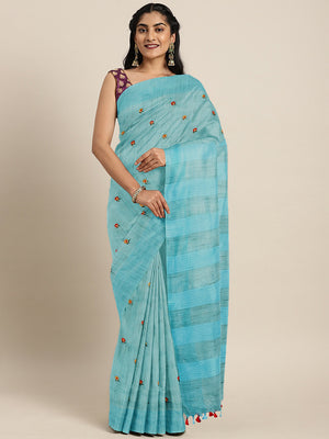 Kalakari India Kota Silk Embroidered Saree With Blouse ALBGSA0170-Saree-Kalakari India-ALBGSA0170-Geographical Indication, Hand Crafted, Heritage Prints, Linen, Natural Dyes, Pure Cotton, Sarees, Sustainable Fabrics, Woven-[Linen,Ethnic,wear,Fashionista,Handloom,Handicraft,Indigo,blockprint,block,print,Cotton,Chanderi,Blue, latest,classy,party,bollywood,trendy,summer,style,traditional,formal,elegant,unique,style,hand,block,print, dabu,booti,gift,present,glamorous,affordable,collectible,Sari,Sare