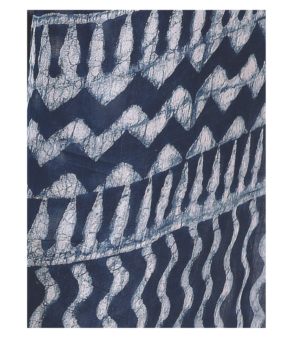 Indigo Dabu Hand Block Print Handcrafted Cotton Saree-Saree-Kalakari India-BAPASA0019-Cotton, Dabu, Geographical Indication, Hand Blocks, Hand Crafted, Heritage Prints, Indigo, Natural Dyes, Sarees, Sustainable Fabrics-[Linen,Ethnic,wear,Fashionista,Handloom,Handicraft,Indigo,blockprint,block,print,Cotton,Chanderi,Blue, latest,classy,party,bollywood,trendy,summer,style,traditional,formal,elegant,unique,style,hand,block,print, dabu,booti,gift,present,glamorous,affordable,collectible,Sari,Saree,pr