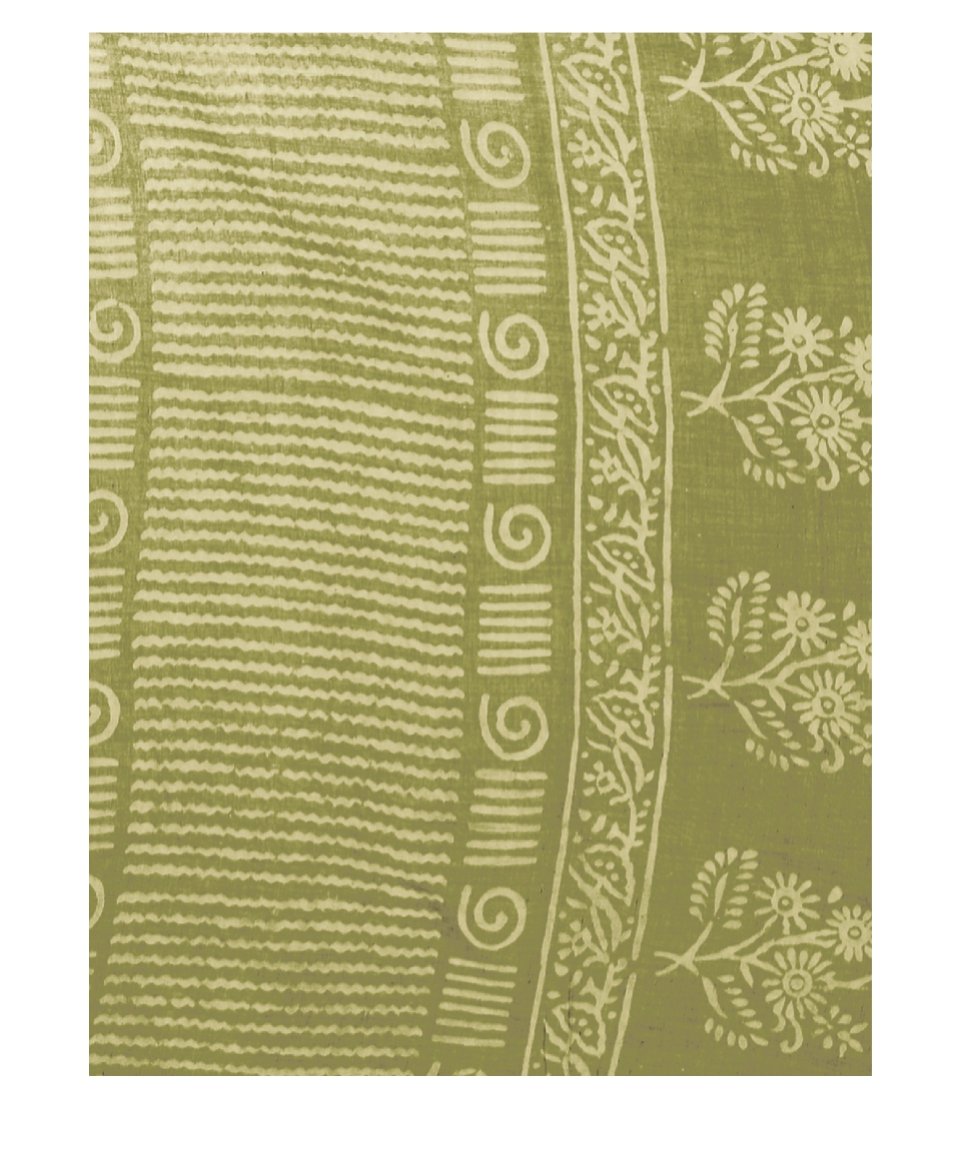 Green Dabu Hand Block Print Handcrafted Cotton Saree-Saree-Kalakari India-BAPASA0047-Cotton, Dabu, Geographical Indication, Hand Blocks, Hand Crafted, Heritage Prints, Sarees, Sustainable Fabrics-[Linen,Ethnic,wear,Fashionista,Handloom,Handicraft,Indigo,blockprint,block,print,Cotton,Chanderi,Blue, latest,classy,party,bollywood,trendy,summer,style,traditional,formal,elegant,unique,style,hand,block,print, dabu,booti,gift,present,glamorous,affordable,collectible,Sari,Saree,printed, holi, Diwali, bi