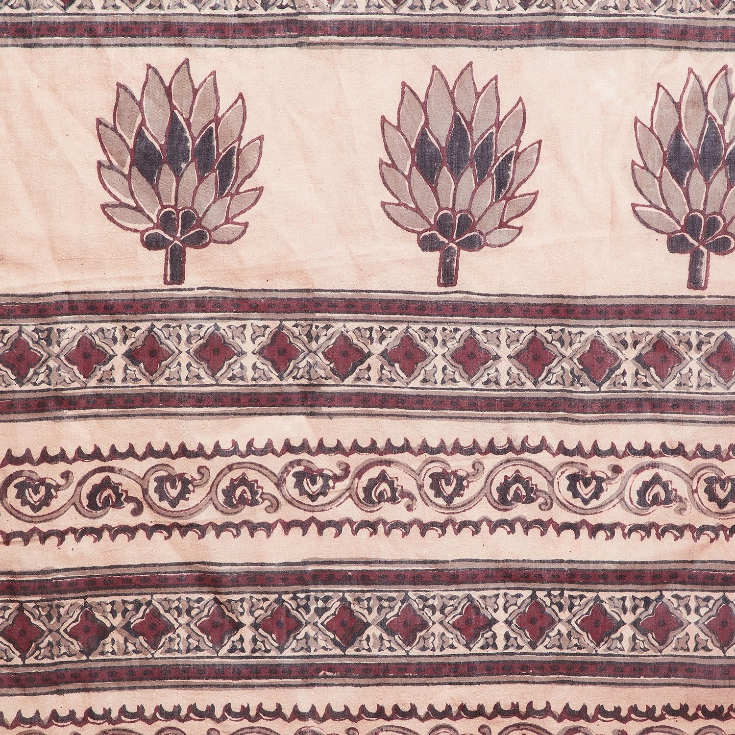 Maroon & Cream Bagh Hand Block Print Handcrafted Cotton Saree-Saree-Kalakari India-BAPASA0063-Bagh, Cotton, Geographical Indication, Hand Blocks, Hand Crafted, Heritage Prints, Sarees, Sustainable Fabrics-[Linen,Ethnic,wear,Fashionista,Handloom,Handicraft,Indigo,blockprint,block,print,Cotton,Chanderi,Blue, latest,classy,party,bollywood,trendy,summer,style,traditional,formal,elegant,unique,style,hand,block,print, dabu,booti,gift,present,glamorous,affordable,collectible,Sari,Saree,printed, holi, D
