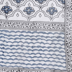 White & Blue Hand block Print Handcrafted Cotton Saree-Saree-Kalakari India-BAPASA0088-Cotton, Dabu, Geographical Indication, Hand Blocks, Hand Crafted, Heritage Prints, Sarees, Sustainable Fabrics-[Linen,Ethnic,wear,Fashionista,Handloom,Handicraft,Indigo,blockprint,block,print,Cotton,Chanderi,Blue, latest,classy,party,bollywood,trendy,summer,style,traditional,formal,elegant,unique,style,hand,block,print, dabu,booti,gift,present,glamorous,affordable,collectible,Sari,Saree,printed, holi, Diwali, 