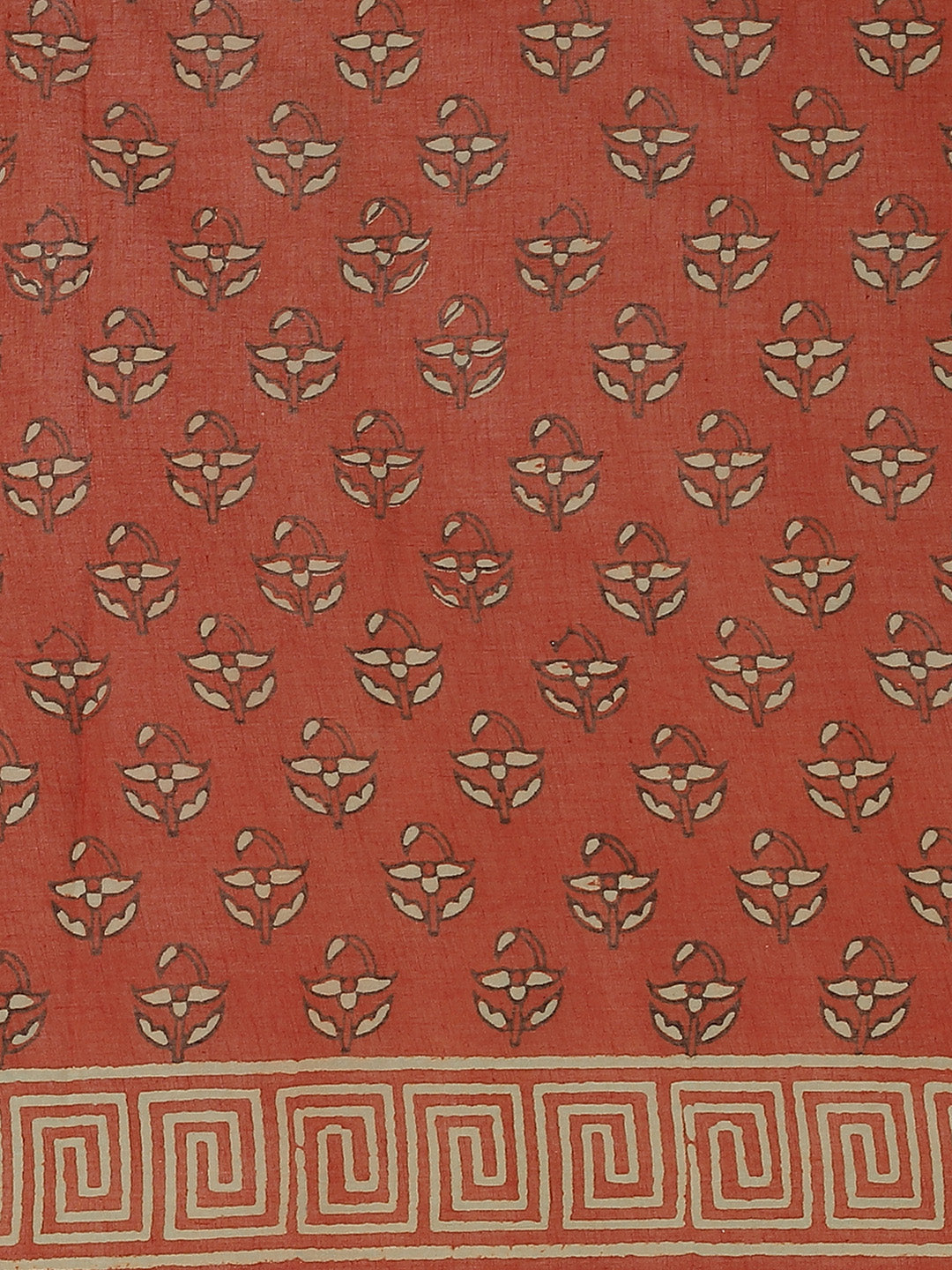 Brown and White, Kalakari India Pure Cotton Hand Block Printed Saree and Blouse BAPASA0095-Saree-Kalakari India-BAPASA0095-Block Print, Cotton, Geographical Indication, Hand Crafted, Heritage Prints, Natural Dyes, Red, Sarees, Sustainable Fabrics, Woven, Yellow-[Linen,Ethnic,wear,Fashionista,Handloom,Handicraft,Indigo,blockprint,block,print,Cotton,Chanderi,Blue, latest,classy,party,bollywood,trendy,summer,style,traditional,formal,elegant,unique,style,hand,block,print, dabu,booti,gift,present,gla