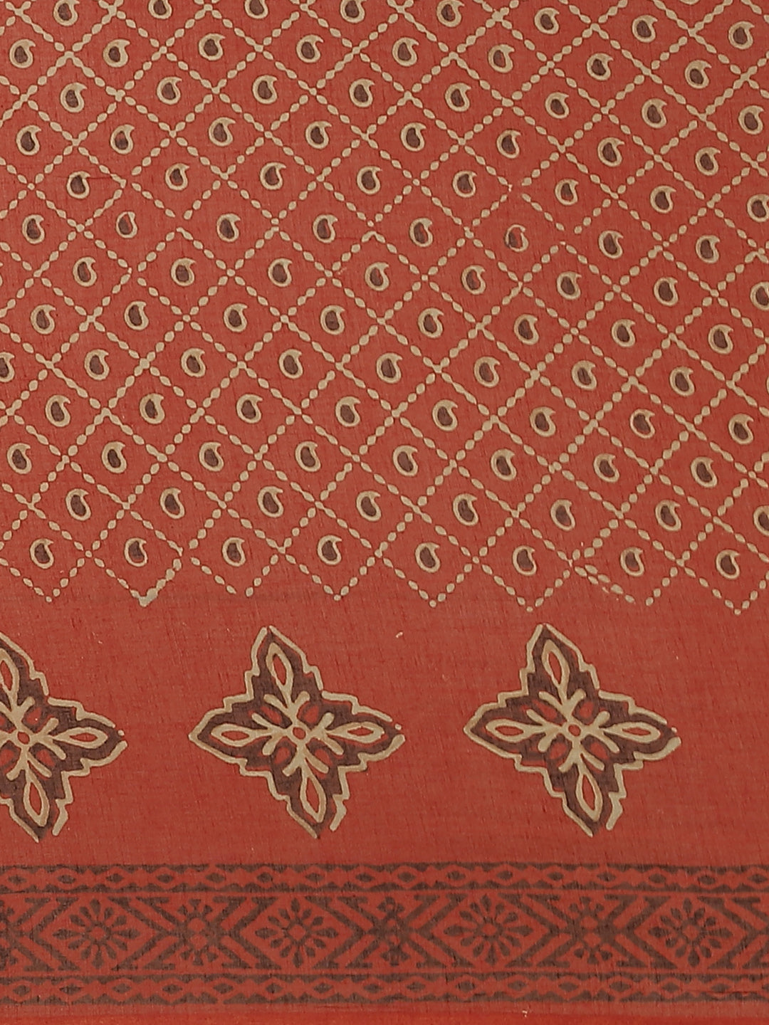 Brown and White, Kalakari India Pure Cotton Hand Block Printed Saree and Blouse BAPASA0100-Saree-Kalakari India-BAPASA0100-Block Print, Cotton, Geographical Indication, Hand Crafted, Heritage Prints, Natural Dyes, Red, Sarees, Sustainable Fabrics, Woven, Yellow-[Linen,Ethnic,wear,Fashionista,Handloom,Handicraft,Indigo,blockprint,block,print,Cotton,Chanderi,Blue, latest,classy,party,bollywood,trendy,summer,style,traditional,formal,elegant,unique,style,hand,block,print, dabu,booti,gift,present,gla
