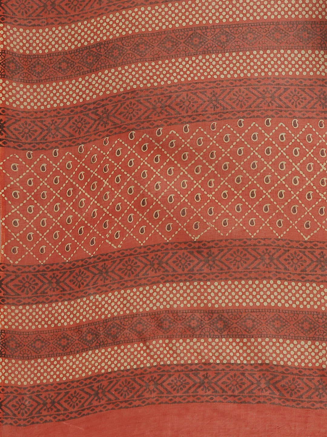 Brown and White, Kalakari India Pure Cotton Hand Block Printed Saree and Blouse BAPASA0100-Saree-Kalakari India-BAPASA0100-Block Print, Cotton, Geographical Indication, Hand Crafted, Heritage Prints, Natural Dyes, Red, Sarees, Sustainable Fabrics, Woven, Yellow-[Linen,Ethnic,wear,Fashionista,Handloom,Handicraft,Indigo,blockprint,block,print,Cotton,Chanderi,Blue, latest,classy,party,bollywood,trendy,summer,style,traditional,formal,elegant,unique,style,hand,block,print, dabu,booti,gift,present,gla