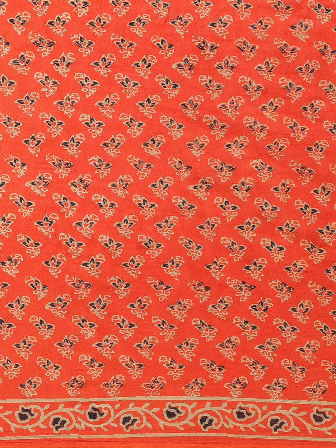 Orange and Black, Kalakari India Cotton Orange Hand crafted saree with blouse BAPASA0103-Saree-Kalakari India-BAPASA0103-Block Print, Cotton, Geographical Indication, Hand Crafted, Heritage Prints, Natural Dyes, Red, Sarees, Sustainable Fabrics, Woven, Yellow-[Linen,Ethnic,wear,Fashionista,Handloom,Handicraft,Indigo,blockprint,block,print,Cotton,Chanderi,Blue, latest,classy,party,bollywood,trendy,summer,style,traditional,formal,elegant,unique,style,hand,block,print, dabu,booti,gift,present,glamo