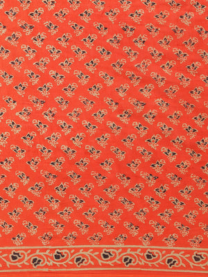 Orange and Black, Kalakari India Cotton Orange Hand crafted saree with blouse BAPASA0103-Saree-Kalakari India-BAPASA0103-Block Print, Cotton, Geographical Indication, Hand Crafted, Heritage Prints, Natural Dyes, Red, Sarees, Sustainable Fabrics, Woven, Yellow-[Linen,Ethnic,wear,Fashionista,Handloom,Handicraft,Indigo,blockprint,block,print,Cotton,Chanderi,Blue, latest,classy,party,bollywood,trendy,summer,style,traditional,formal,elegant,unique,style,hand,block,print, dabu,booti,gift,present,glamo