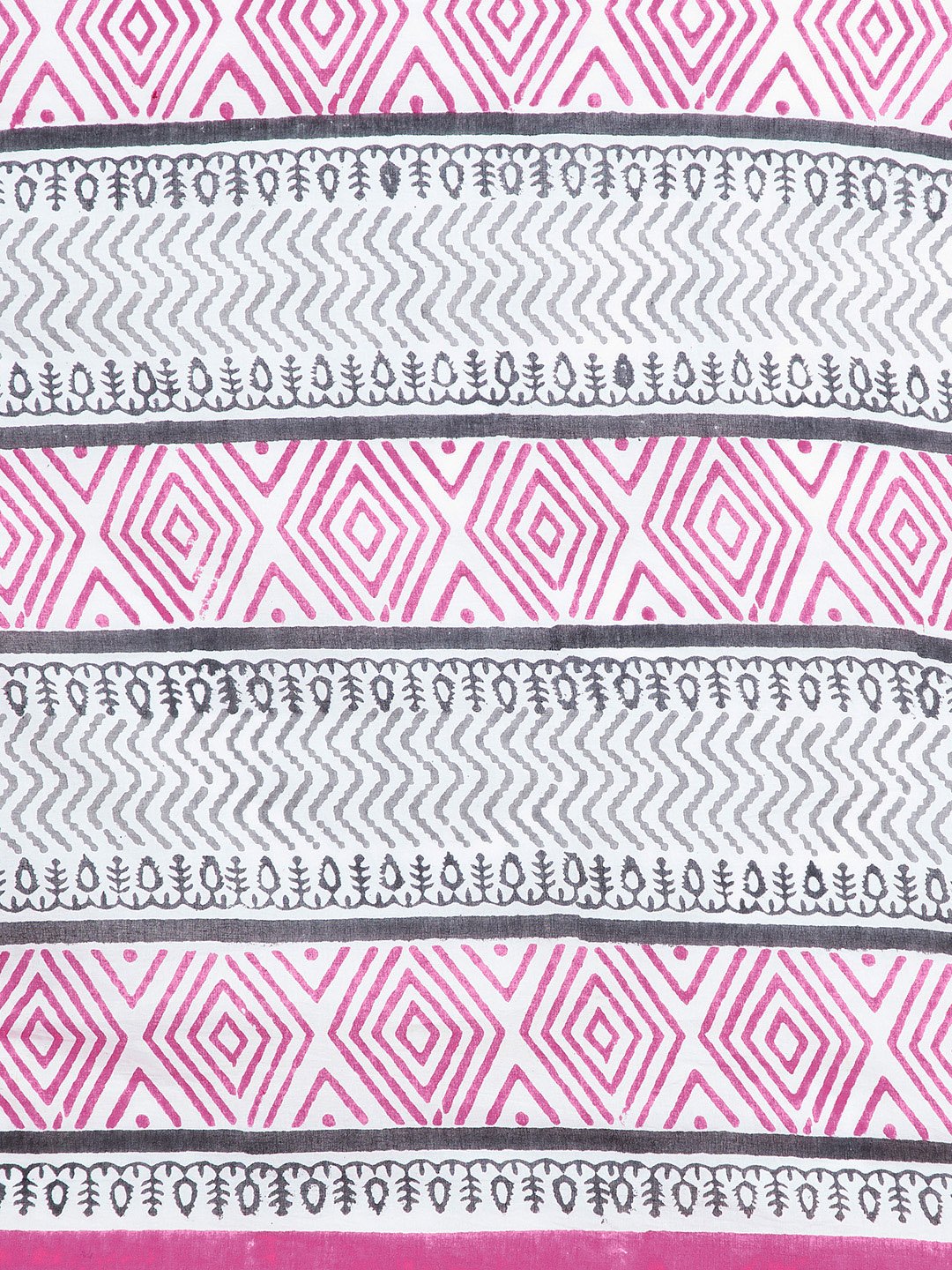 White & Pink Mughal Hand Block Print Handcrafted Cotton Saree-Saree-Kalakari India-BHKPSA0020-Cotton, Geographical Indication, Hand Blocks, Hand Crafted, Heritage Prints, Sanganeri, Sarees, Sustainable Fabrics-[Linen,Ethnic,wear,Fashionista,Handloom,Handicraft,Indigo,blockprint,block,print,Cotton,Chanderi,Blue, latest,classy,party,bollywood,trendy,summer,style,traditional,formal,elegant,unique,style,hand,block,print, dabu,booti,gift,present,glamorous,affordable,collectible,Sari,Saree,printed, ho
