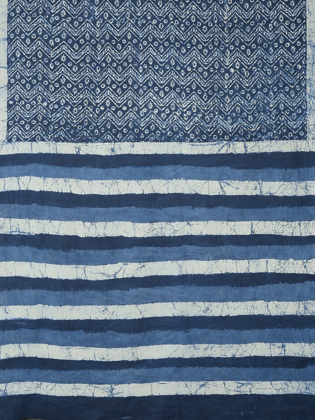 Navy Blue & White Mud Resist Handblock Print Handcrafted Cotton Saree-Saree-Kalakari India-BHKPSA0026-Cotton, Dabu, Geographical Indication, Hand Blocks, Hand Crafted, Heritage Prints, Indigo, Natural Dyes, Sarees, Sustainable Fabrics-[Linen,Ethnic,wear,Fashionista,Handloom,Handicraft,Indigo,blockprint,block,print,Cotton,Chanderi,Blue, latest,classy,party,bollywood,trendy,summer,style,traditional,formal,elegant,unique,style,hand,block,print, dabu,booti,gift,present,glamorous,affordable,collectib