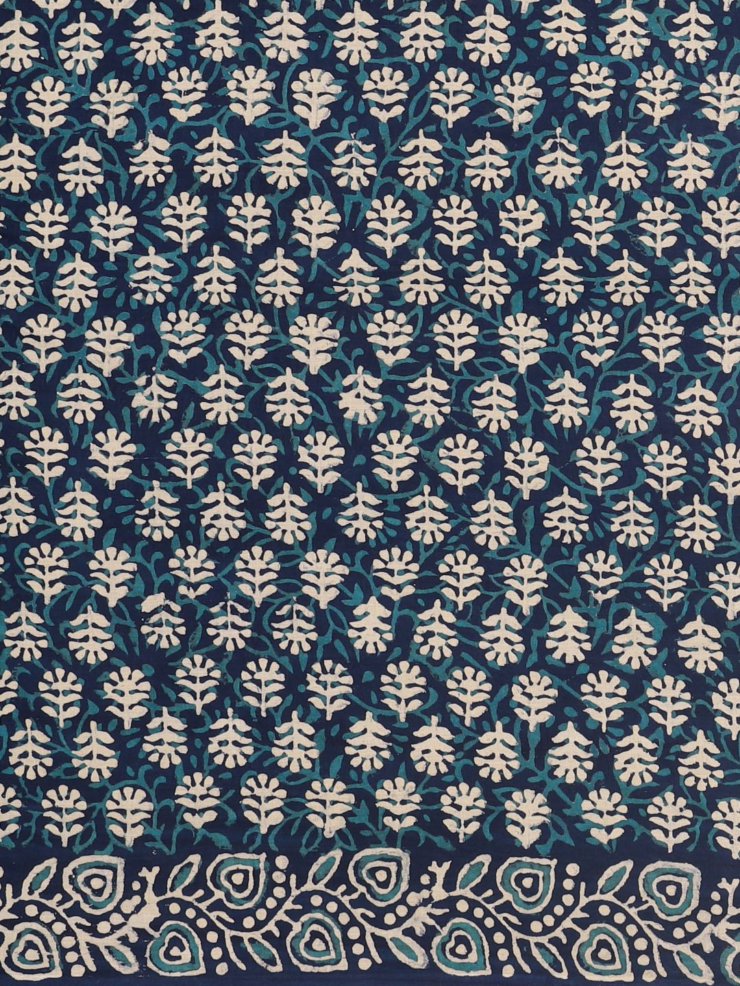 Navy Blue & Off-White Mud Resist Handblock Print Handcrafted Cotton Saree-Saree-Kalakari India-BHKPSA0032-Cotton, Dabu, Geographical Indication, Hand Blocks, Hand Crafted, Heritage Prints, Indigo, Natural Dyes, Sarees, Sustainable Fabrics-[Linen,Ethnic,wear,Fashionista,Handloom,Handicraft,Indigo,blockprint,block,print,Cotton,Chanderi,Blue, latest,classy,party,bollywood,trendy,summer,style,traditional,formal,elegant,unique,style,hand,block,print, dabu,booti,gift,present,glamorous,affordable,colle