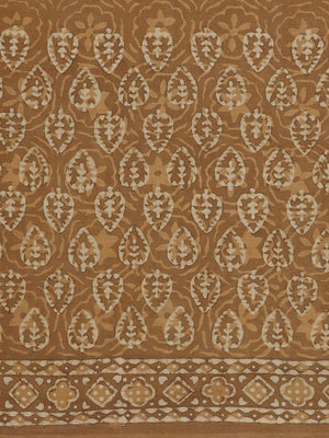 Brown Mud Resist Handblock Print Handcrafted Cotton Saree-Saree-Kalakari India-BHKPSA0035-Cotton, Dabu, Geographical Indication, Hand Blocks, Hand Crafted, Heritage Prints, Indigo, Natural Dyes, Sarees, Sustainable Fabrics-[Linen,Ethnic,wear,Fashionista,Handloom,Handicraft,Indigo,blockprint,block,print,Cotton,Chanderi,Blue, latest,classy,party,bollywood,trendy,summer,style,traditional,formal,elegant,unique,style,hand,block,print, dabu,booti,gift,present,glamorous,affordable,collectible,Sari,Sare