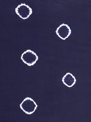 Indigo Dyed Saree Shibori Tie & Dyed Handcrafted Cotton Saree-Saree-Kalakari India-BHKPSA0039-Cotton, Geographical Indication, Hand Blocks, Hand Crafted, Heritage Prints, Sarees, Shibori, Sustainable Fabrics-[Linen,Ethnic,wear,Fashionista,Handloom,Handicraft,Indigo,blockprint,block,print,Cotton,Chanderi,Blue, latest,classy,party,bollywood,trendy,summer,style,traditional,formal,elegant,unique,style,hand,block,print, dabu,booti,gift,present,glamorous,affordable,collectible,Sari,Saree,printed, holi