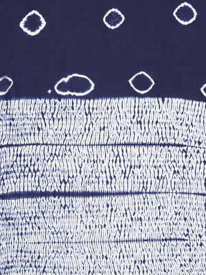 Indigo Dyed Saree Shibori Tie & Dyed Handcrafted Cotton Saree-Saree-Kalakari India-BHKPSA0039-Cotton, Geographical Indication, Hand Blocks, Hand Crafted, Heritage Prints, Sarees, Shibori, Sustainable Fabrics-[Linen,Ethnic,wear,Fashionista,Handloom,Handicraft,Indigo,blockprint,block,print,Cotton,Chanderi,Blue, latest,classy,party,bollywood,trendy,summer,style,traditional,formal,elegant,unique,style,hand,block,print, dabu,booti,gift,present,glamorous,affordable,collectible,Sari,Saree,printed, holi