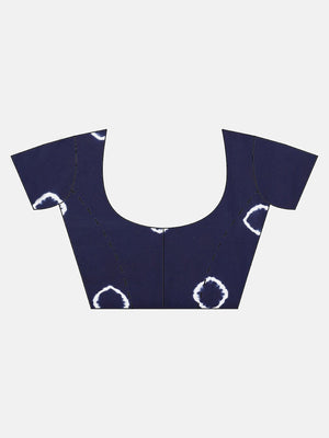 Indigo Dyed Saree Shibori Tie & Dyed Handcrafted Cotton Saree-Saree-Kalakari India-BHKPSA0039-Cotton, Geographical Indication, Hand Blocks, Hand Crafted, Heritage Prints, Sarees, Shibori, Sustainable Fabrics-[Linen,Ethnic,wear,Fashionista,Handloom,Handicraft,Indigo,blockprint,block,print,Cotton,Chanderi,Blue, latest,classy,party,bollywood,trendy,summer,style,traditional,formal,elegant,unique,style,hand,block,print, dabu,booti,gift,present,glamorous,affordable,collectible,Sari,Saree,printed, holi