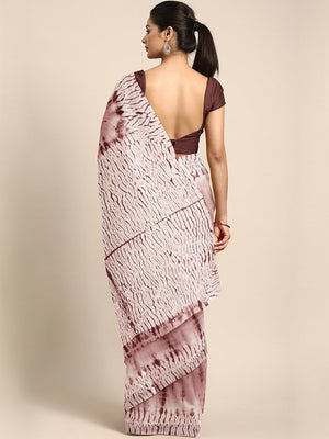 Taupe Shibori Tie & Dyed Handcrafted Cotton Saree-Saree-Kalakari India-BHKPSA0046-Cotton, Geographical Indication, Hand Blocks, Hand Crafted, Heritage Prints, Sarees, Shibori, Sustainable Fabrics-[Linen,Ethnic,wear,Fashionista,Handloom,Handicraft,Indigo,blockprint,block,print,Cotton,Chanderi,Blue, latest,classy,party,bollywood,trendy,summer,style,traditional,formal,elegant,unique,style,hand,block,print, dabu,booti,gift,present,glamorous,affordable,collectible,Sari,Saree,printed, holi, Diwali, bi