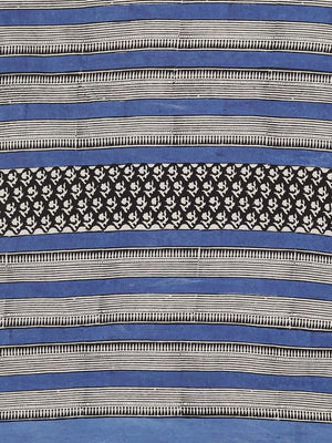Blue & Grey Mud Resist Handblock Print Handcrafted Cotton Saree-Saree-Kalakari India-BHKPSA0050-Cotton, Dabu, Geographical Indication, Hand Blocks, Hand Crafted, Heritage Prints, Indigo, Natural Dyes, Sarees, Sustainable Fabrics-[Linen,Ethnic,wear,Fashionista,Handloom,Handicraft,Indigo,blockprint,block,print,Cotton,Chanderi,Blue, latest,classy,party,bollywood,trendy,summer,style,traditional,formal,elegant,unique,style,hand,block,print, dabu,booti,gift,present,glamorous,affordable,collectible,Sar