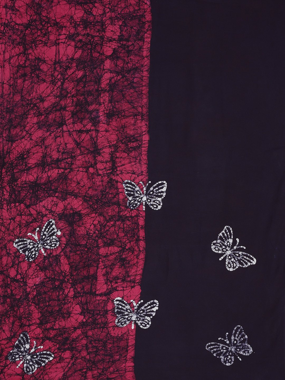 Navy Blue & Pink Tie & Dyed Handcrafted Batik Cotton Saree-Saree-Kalakari India-BHKPSA0057-Batik, Cotton, Geographical Indication, Hand Blocks, Hand Crafted, Heritage Prints, Sarees, Sustainable Fabrics-[Linen,Ethnic,wear,Fashionista,Handloom,Handicraft,Indigo,blockprint,block,print,Cotton,Chanderi,Blue, latest,classy,party,bollywood,trendy,summer,style,traditional,formal,elegant,unique,style,hand,block,print, dabu,booti,gift,present,glamorous,affordable,collectible,Sari,Saree,printed, holi, Diw
