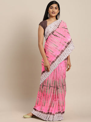 Pink Brown Pure Cotton Handcrafted Printed Bagru Saree-Saree-Kalakari India-BHKPSA0081-Cotton, Geographical Indication, Hand Blocks, Hand Crafted, Heritage Prints, Sarees, Shibori, Sustainable Fabrics-[Linen,Ethnic,wear,Fashionista,Handloom,Handicraft,Indigo,blockprint,block,print,Cotton,Chanderi,Blue, latest,classy,party,bollywood,trendy,summer,style,traditional,formal,elegant,unique,style,hand,block,print, dabu,booti,gift,present,glamorous,affordable,collectible,Sari,Saree,printed, holi, Diwal