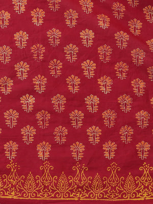 Burgundy Handblock Print Saree-Saree-Kalakari India-BHKPSA0103-Cotton, Geographical Indication, Hand Blocks, Hand Crafted, Heritage Prints, Sanganeri, Sarees, Sustainable Fabrics-[Linen,Ethnic,wear,Fashionista,Handloom,Handicraft,Indigo,blockprint,block,print,Cotton,Chanderi,Blue, latest,classy,party,bollywood,trendy,summer,style,traditional,formal,elegant,unique,style,hand,block,print, dabu,booti,gift,present,glamorous,affordable,collectible,Sari,Saree,printed, holi, Diwali, birthday, anniversa