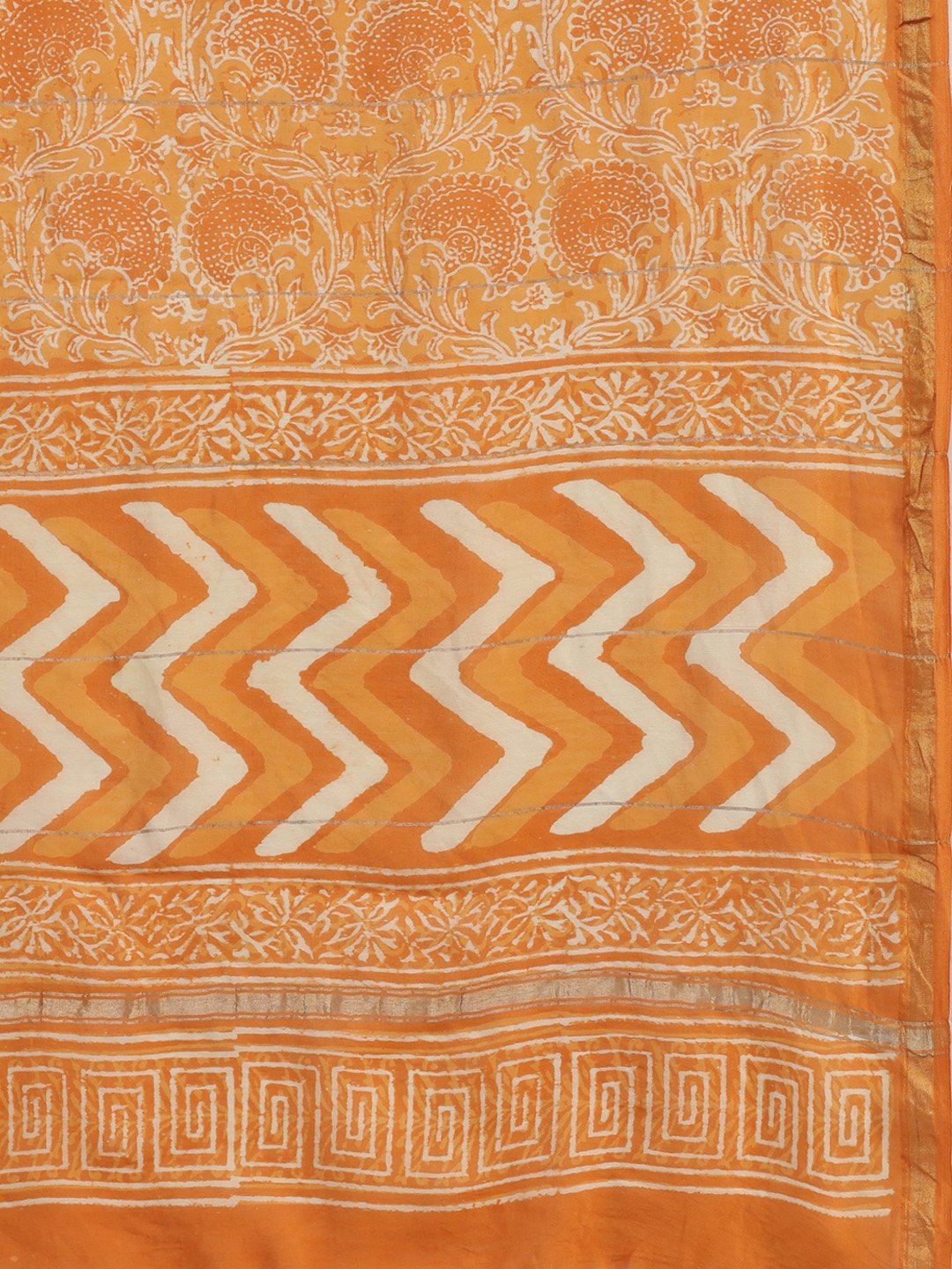 Rust Orange & Off-White Handblock Print Bagru Saree-Saree-Kalakari India-BHKPSA0107-Cotton, Geographical Indication, Hand Blocks, Hand Crafted, Heritage Prints, Sanganeri, Sarees, Sustainable Fabrics-[Linen,Ethnic,wear,Fashionista,Handloom,Handicraft,Indigo,blockprint,block,print,Cotton,Chanderi,Blue, latest,classy,party,bollywood,trendy,summer,style,traditional,formal,elegant,unique,style,hand,block,print, dabu,booti,gift,present,glamorous,affordable,collectible,Sari,Saree,printed, holi, Diwali