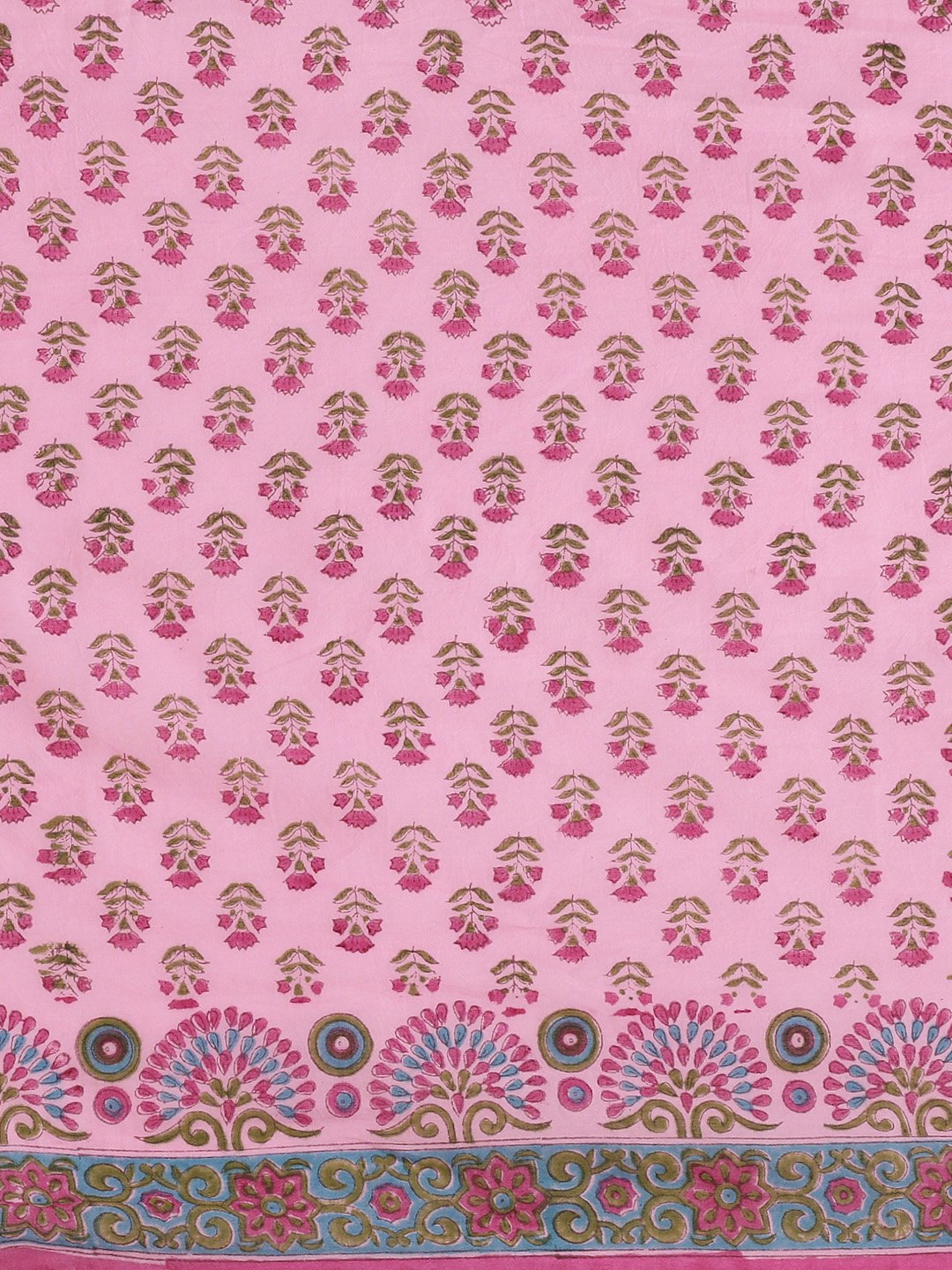 Pink & Blue Handblock Print Bagru Saree-Saree-Kalakari India-BHKPSA0109-Cotton, Geographical Indication, Hand Blocks, Hand Crafted, Heritage Prints, Sanganeri, Sarees, Sustainable Fabrics-[Linen,Ethnic,wear,Fashionista,Handloom,Handicraft,Indigo,blockprint,block,print,Cotton,Chanderi,Blue, latest,classy,party,bollywood,trendy,summer,style,traditional,formal,elegant,unique,style,hand,block,print, dabu,booti,gift,present,glamorous,affordable,collectible,Sari,Saree,printed, holi, Diwali, birthday, 